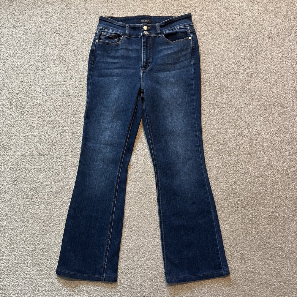 Judy Blue Jeans Womens 13/31 Dark Wash Blue Bootcut Five Pocket Stretch Denim